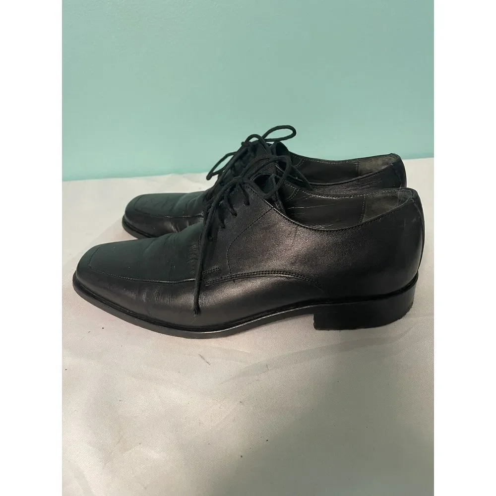 A MIRAGE M*I*R*A*G*E‎ Men's Black Leather Dress Shoes 7.5 Slip on Loafers S-207